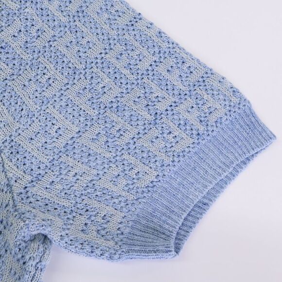 Fendi 22 Year Fzy443 AO5J Light Blue Linen X Cotton X Silk FF Allover Pattern - Picture 8 of 8